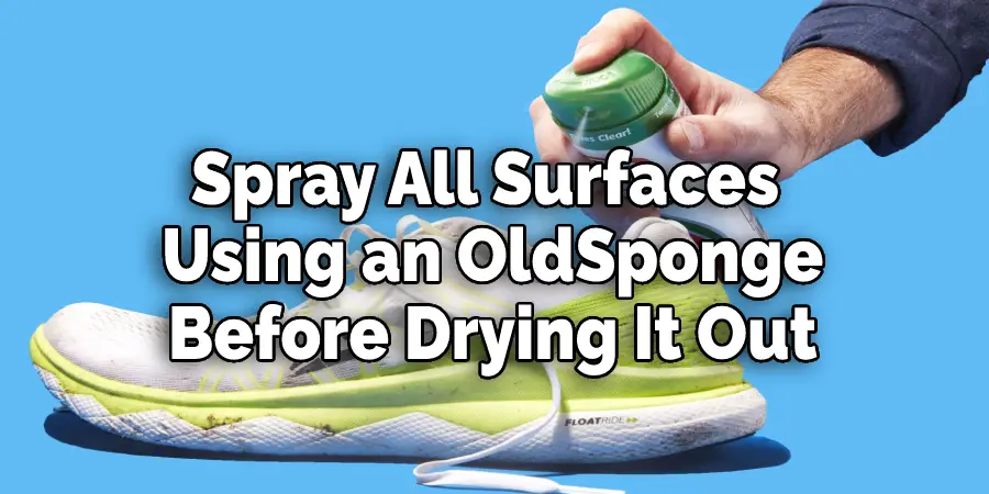 Spray All Surfaces Using an Old Sponge Before Drying It Out