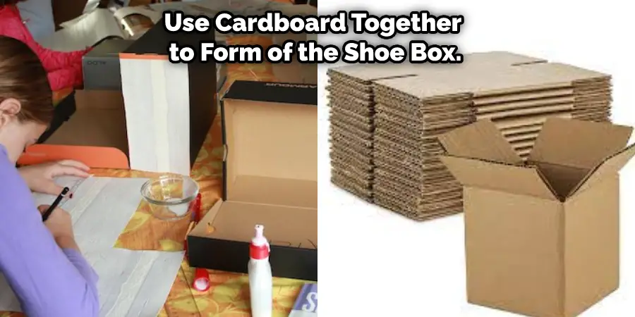 Utilisez les cartons ensemble pour former la boîte à chaussures.