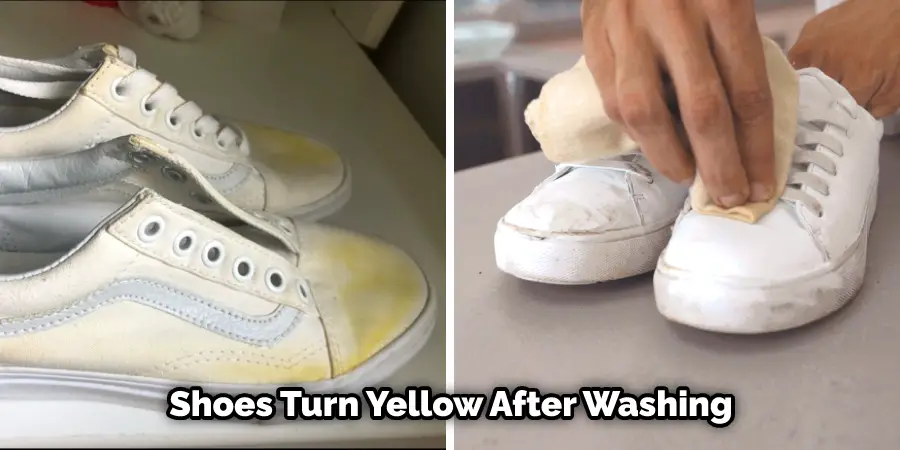 Les chaussures deviennent jaunes après le lavage