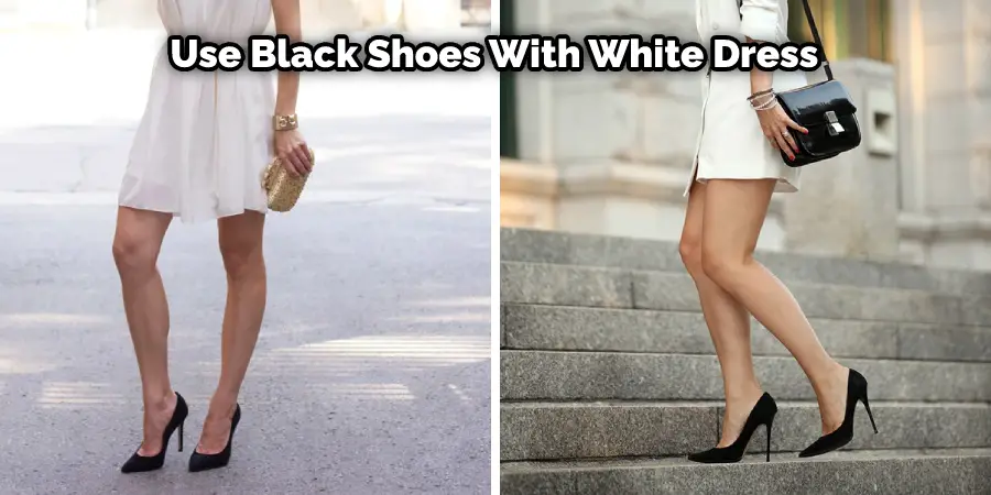 Portez des chaussures noires avec une robe blanche