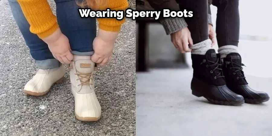 Wearing Sperry Boots