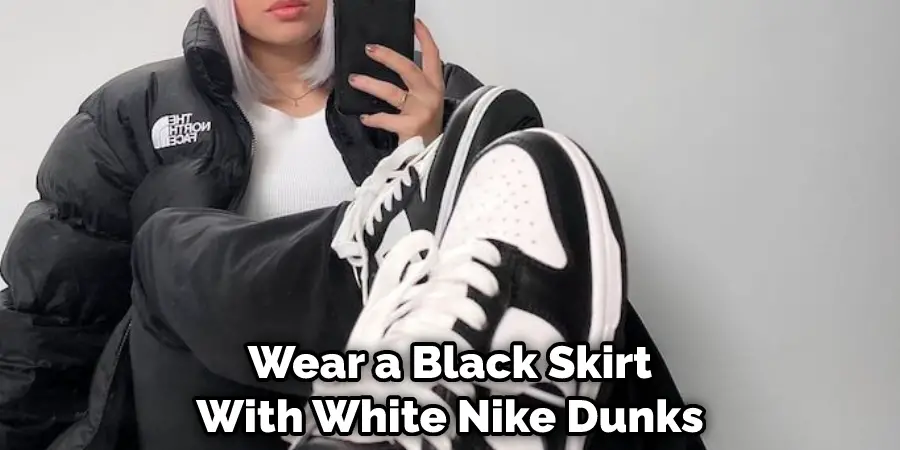 Wear a Black Skirt With White Nike Dunks