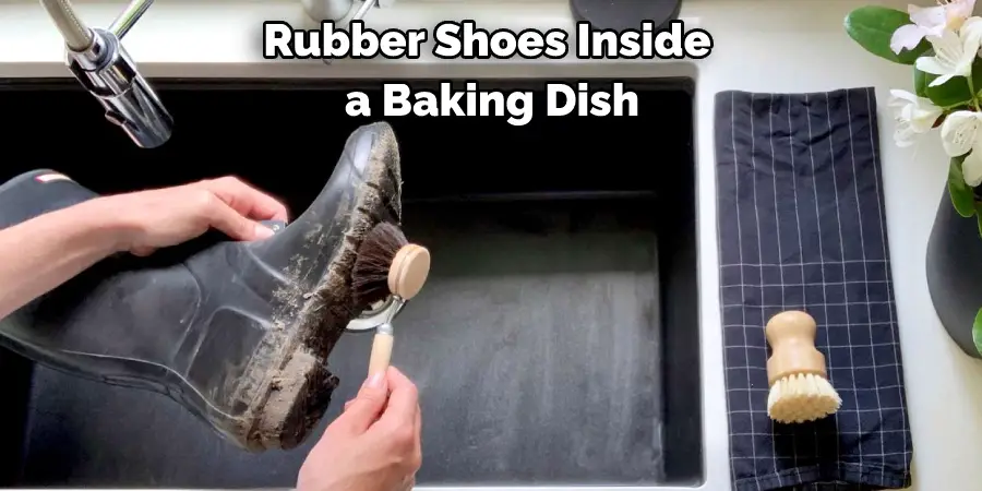 Rubber Shoes Inside a Baking Dish